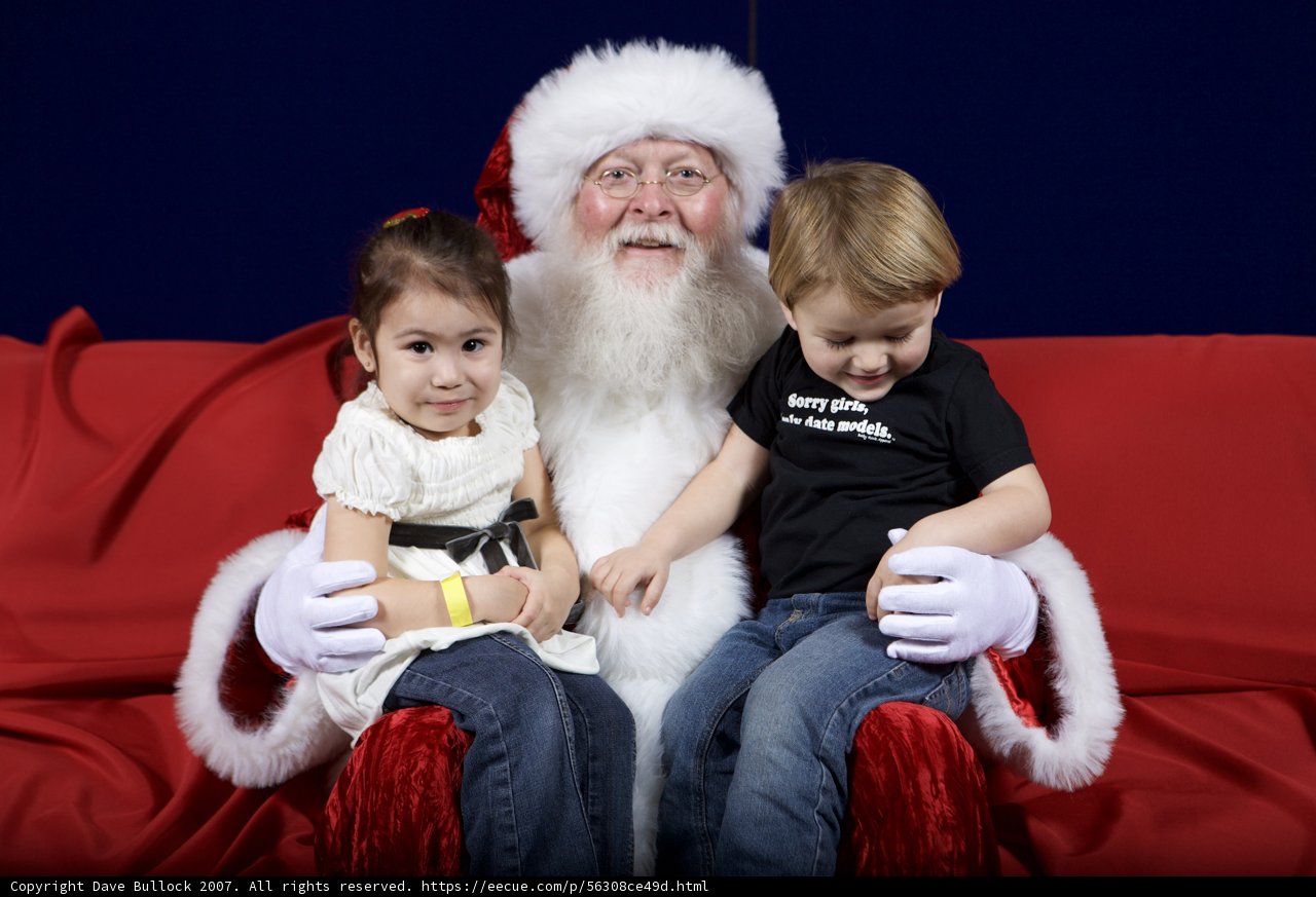 Santa Claus spreading joy among children