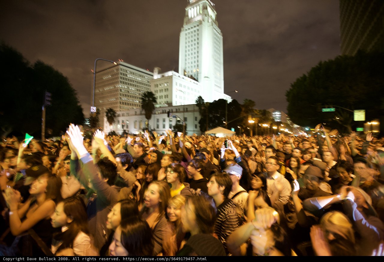 Nighttime Gathering in the City