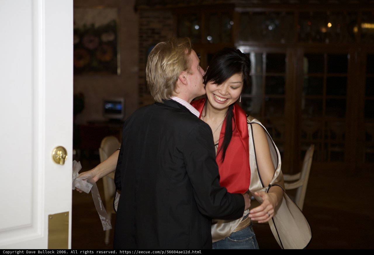 The First Kiss as Mr. and Mrs.