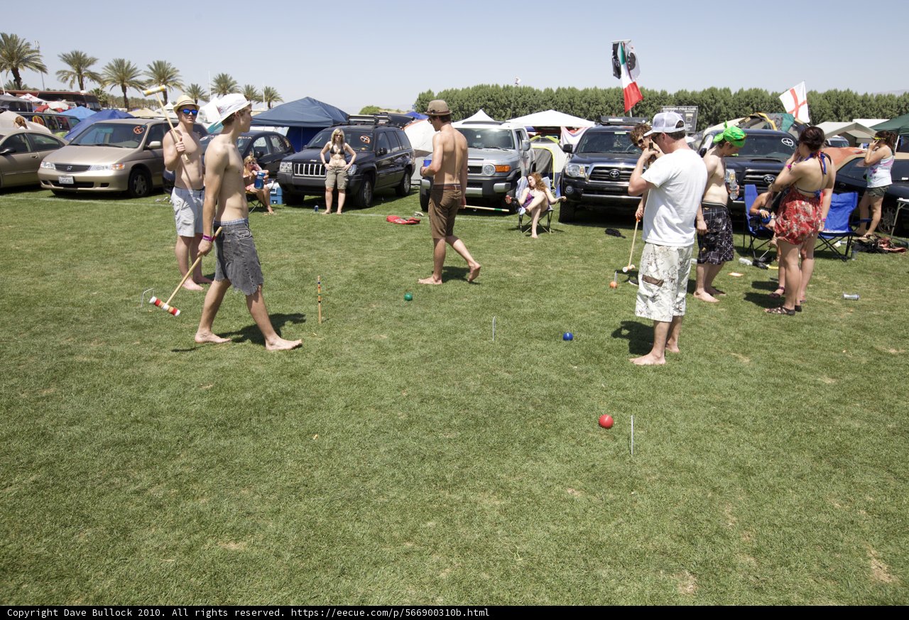 Croquet Match Under Blue Skies