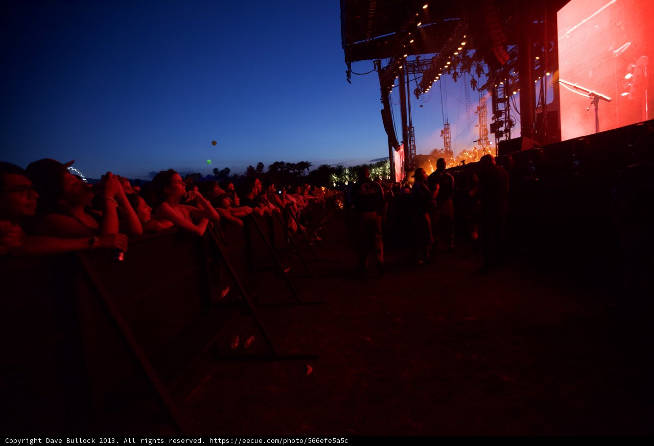 Nighttime Crowd Rocking at Coachella