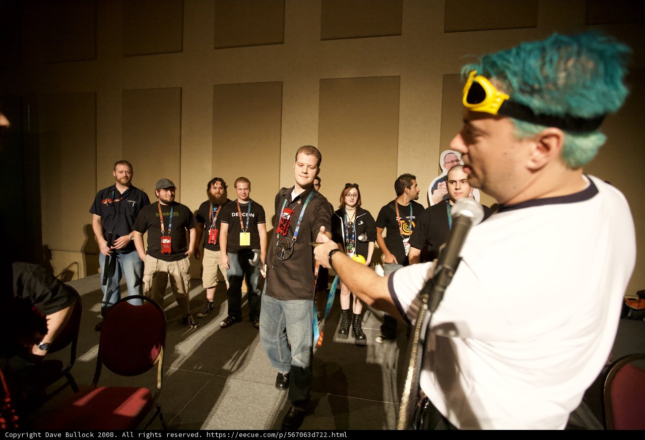 Blue-haired Performer Rocks Defcon Stage