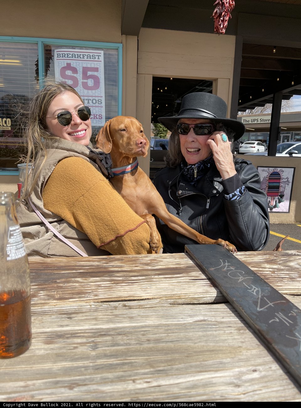 Two Women with their Adorable Golden Retriever