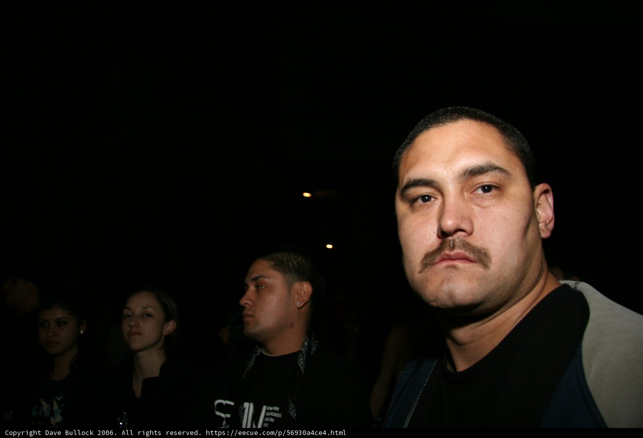 Nighttime Portrait of a Moustached Man