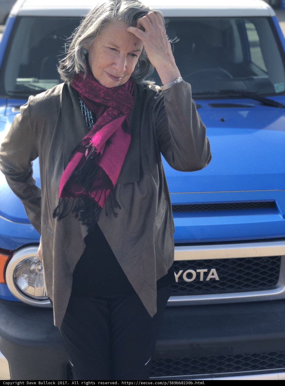 Rhoda B and her Blue Toyota FJ Cruiser