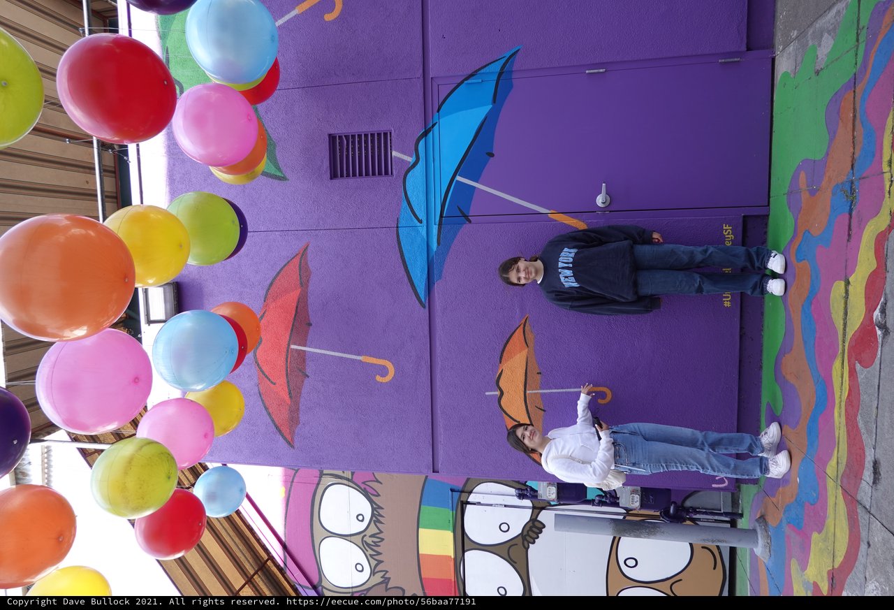 Colorful Balloon Art Installation with Friends
