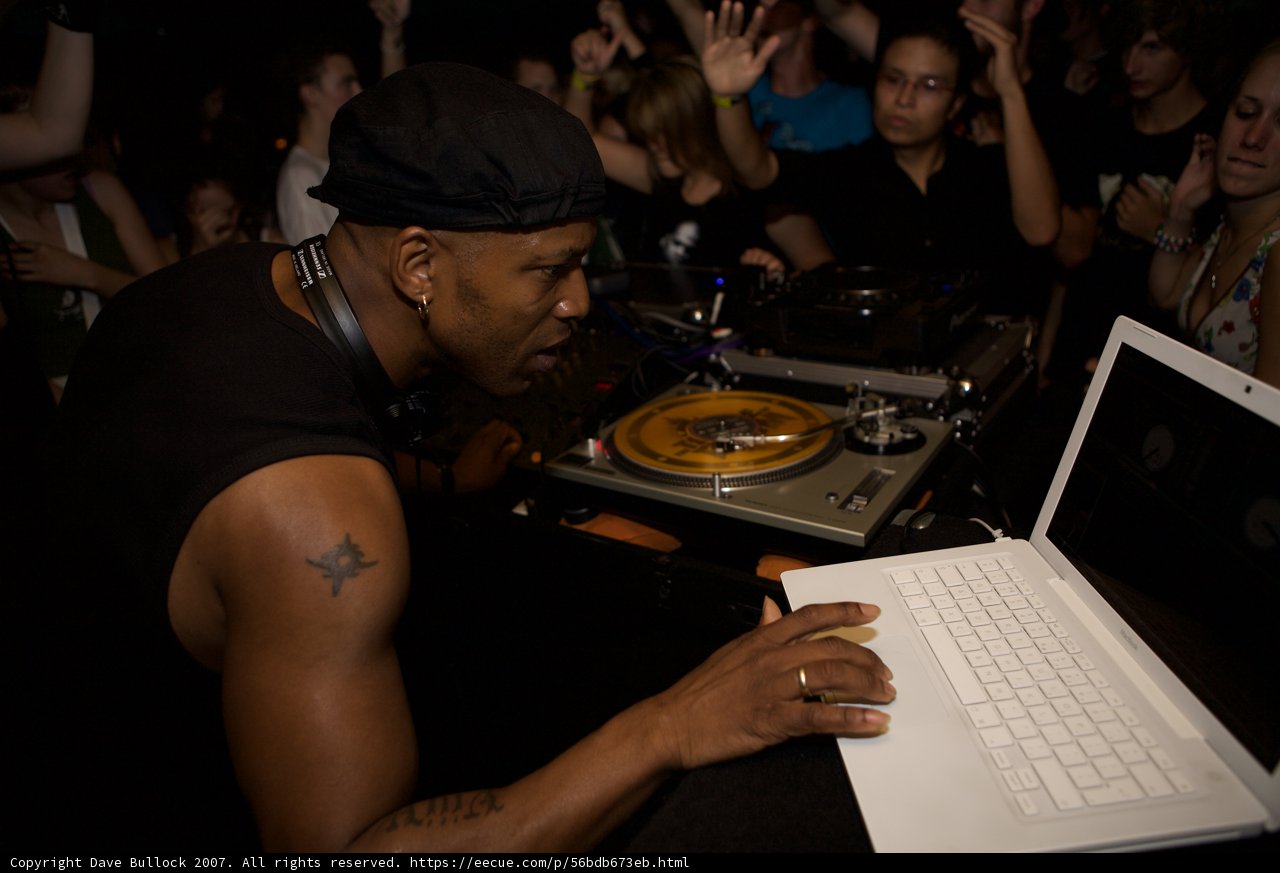 Black Shirted Deejay in Action