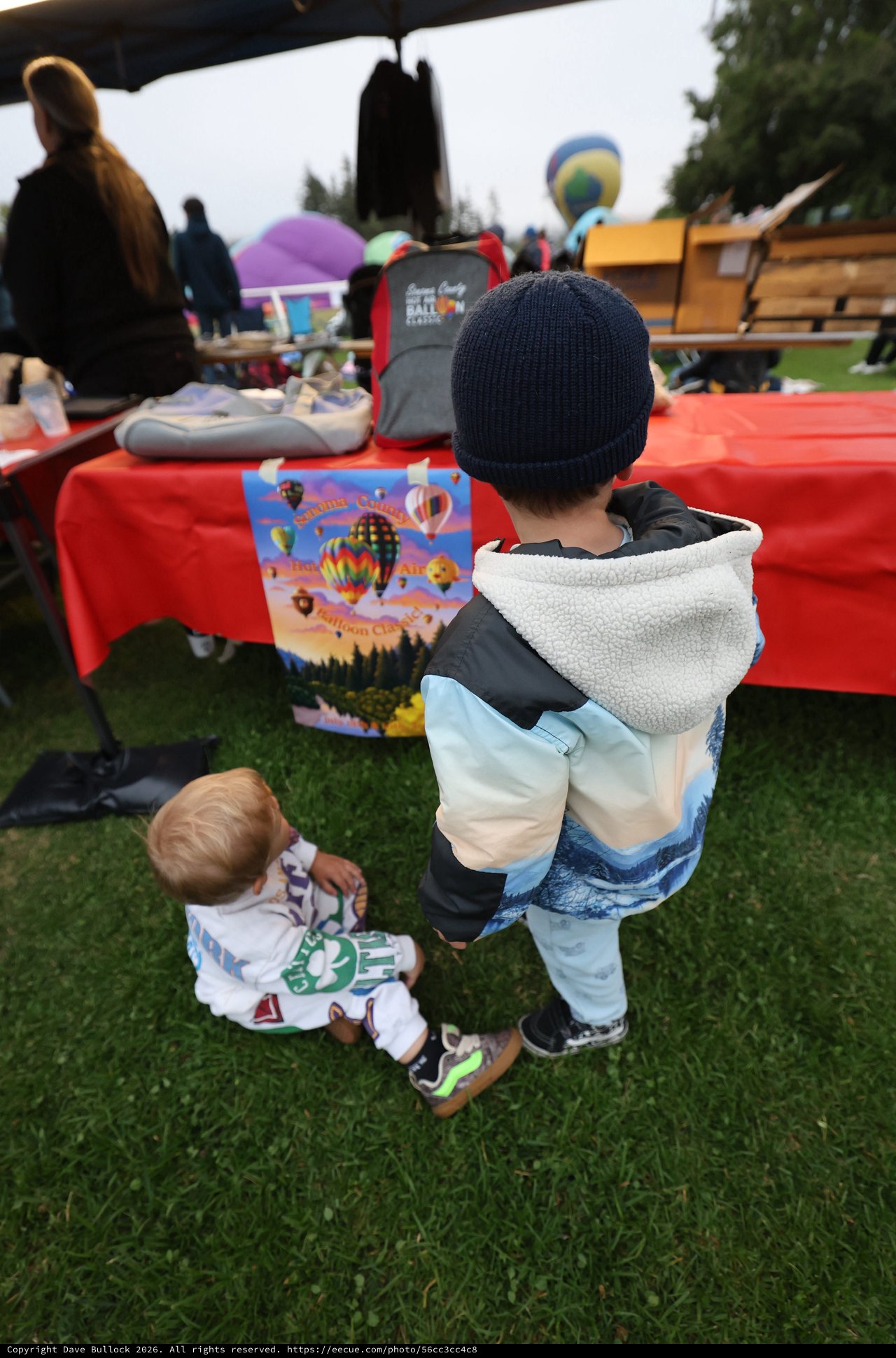 Young Children Marvel at Hot Air Balloon Festival