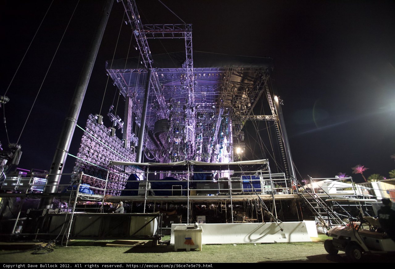Stage Construction Under the Night Sky
