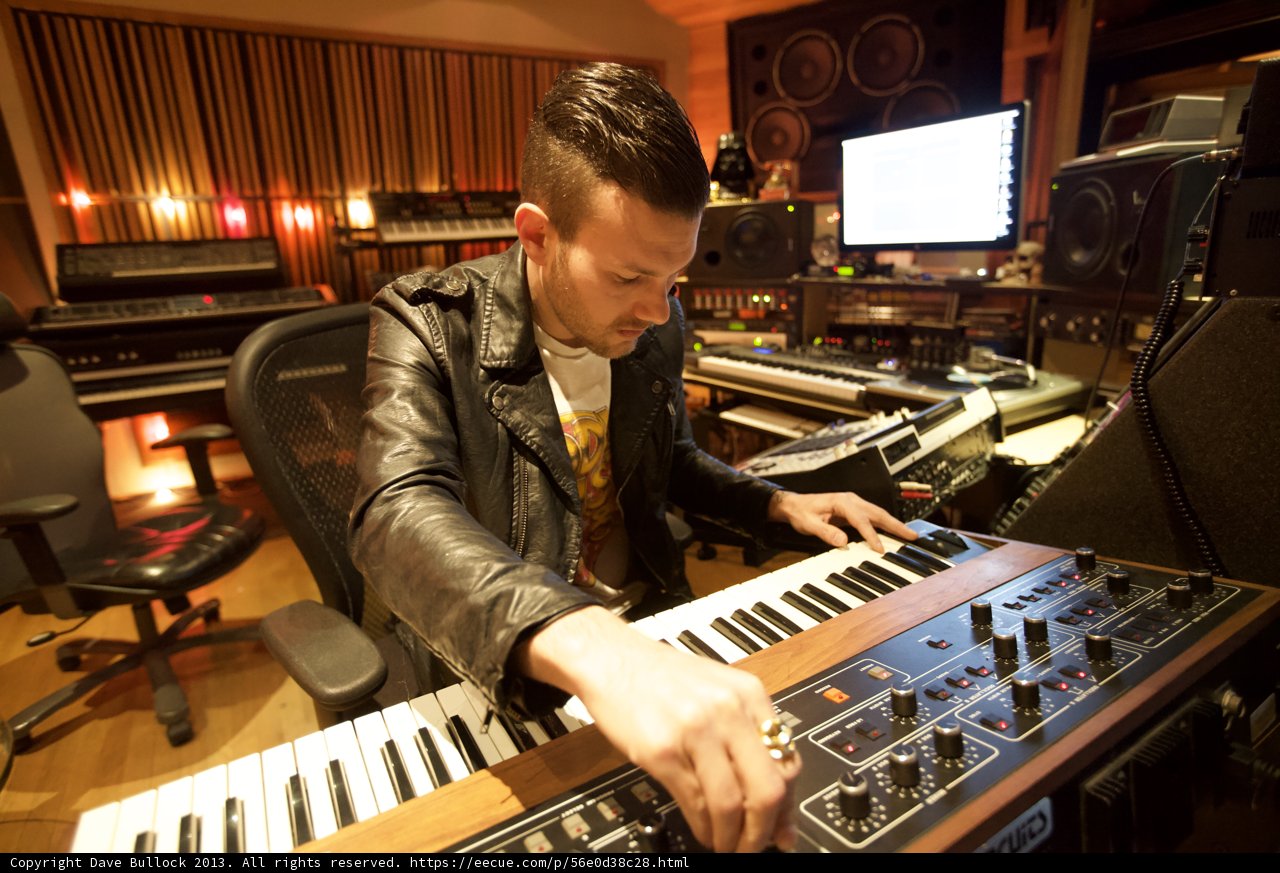 Leather-clad Musician on the Keys