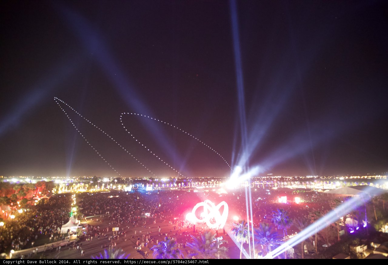 Lights and Lasers Light Up the Night Sky at Coachella