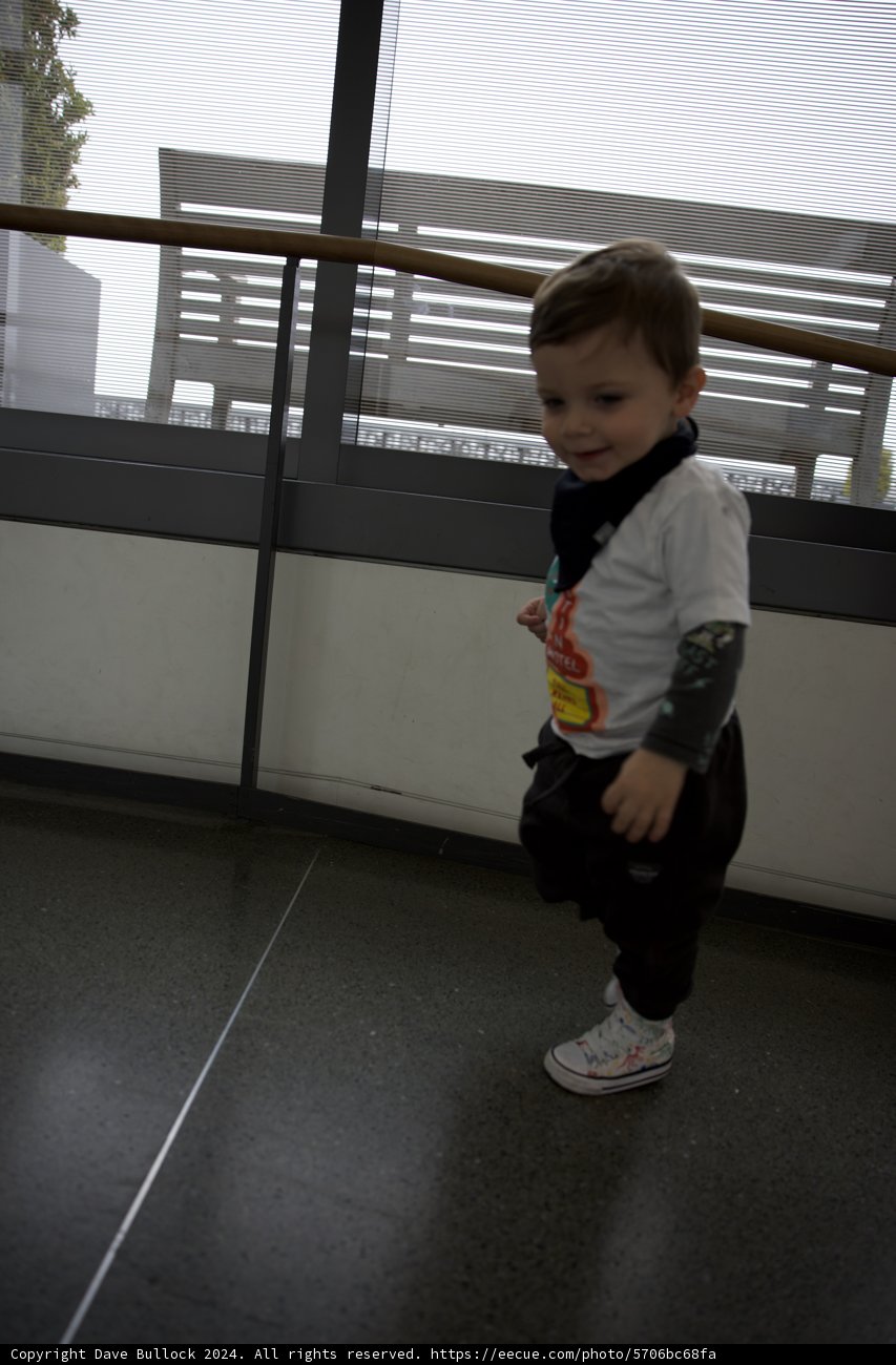 Youthful Rebellion in a Tranquil Hallway