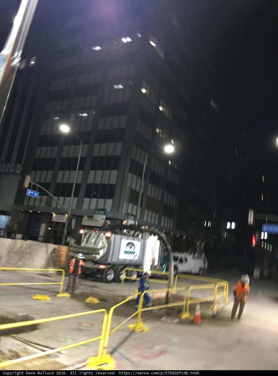 Nighttime Road Construction Work in Los Angeles