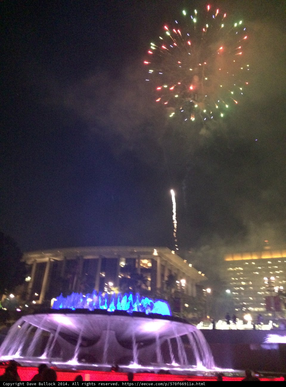 Fireworks Sparkle Over Iconic Fountain