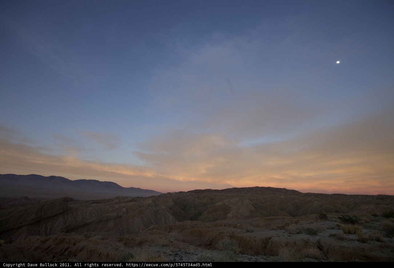 Moonrise over the Anza-Borrego Desert