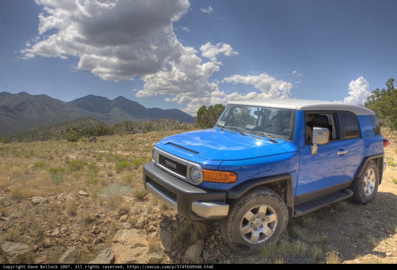 Blue Toyota FJ Cruiser on a Dirt Road Adventure