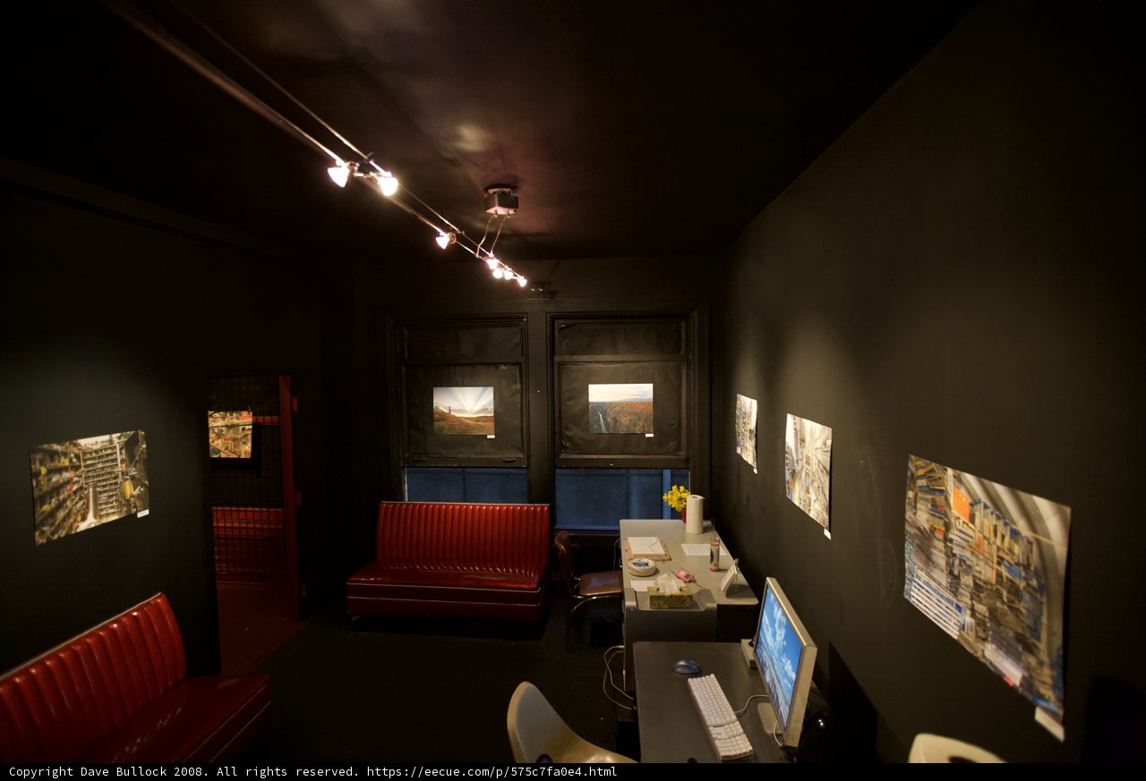 Red Couch and Computer in the Artwalk Room