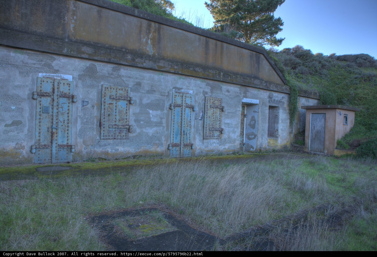 Abandoned Bunker with Door and Windows