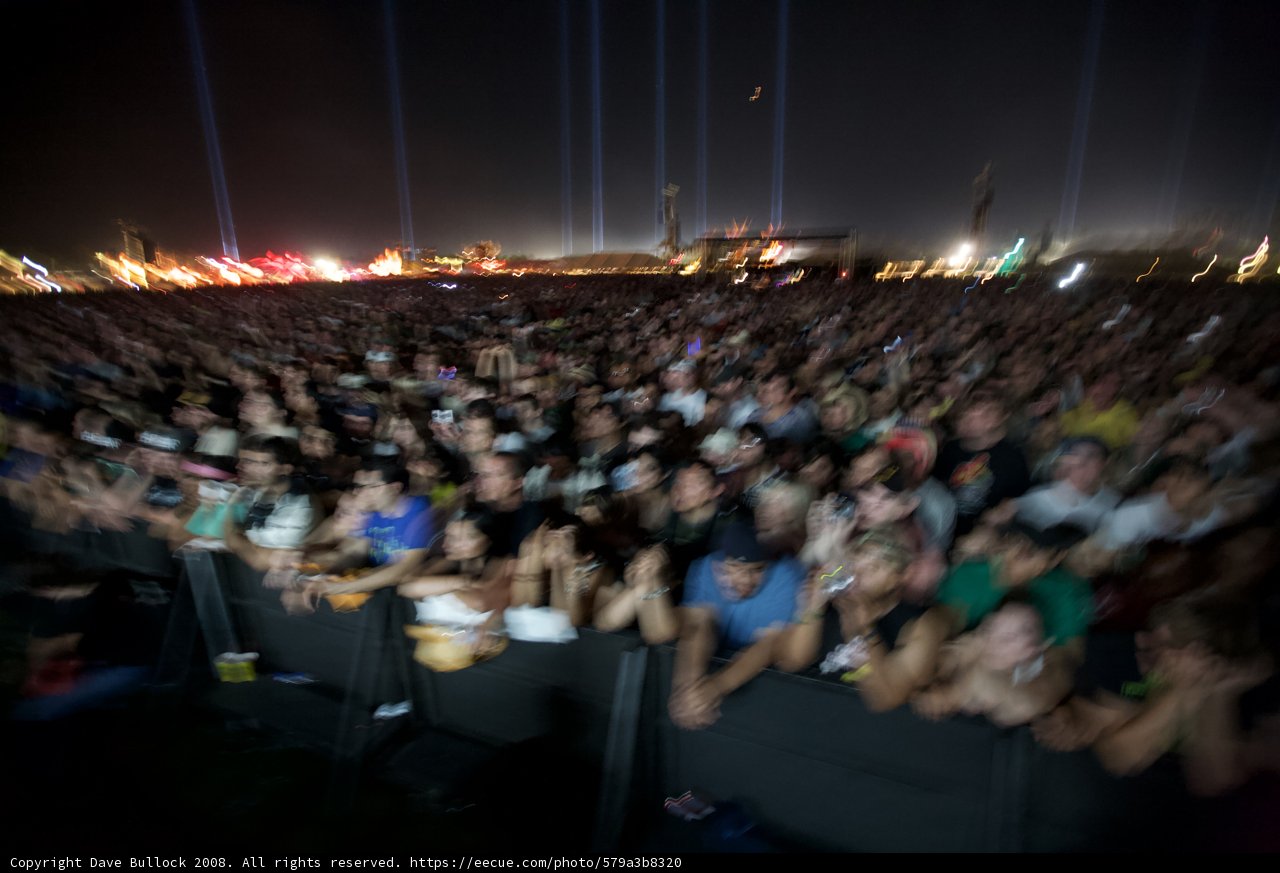 Coachella Concert Crowd at Night
