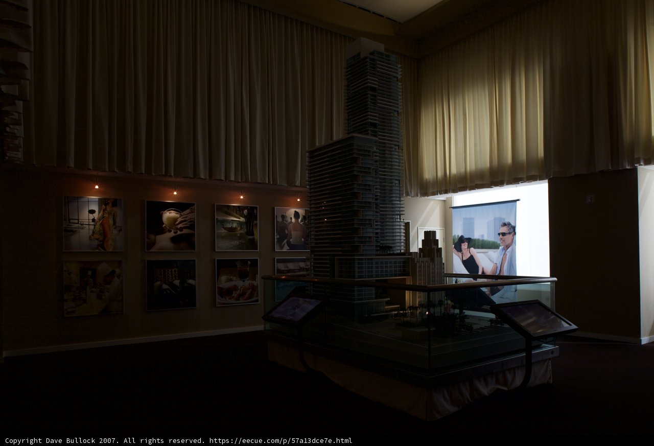 Building Model Displayed in Modern Living Room