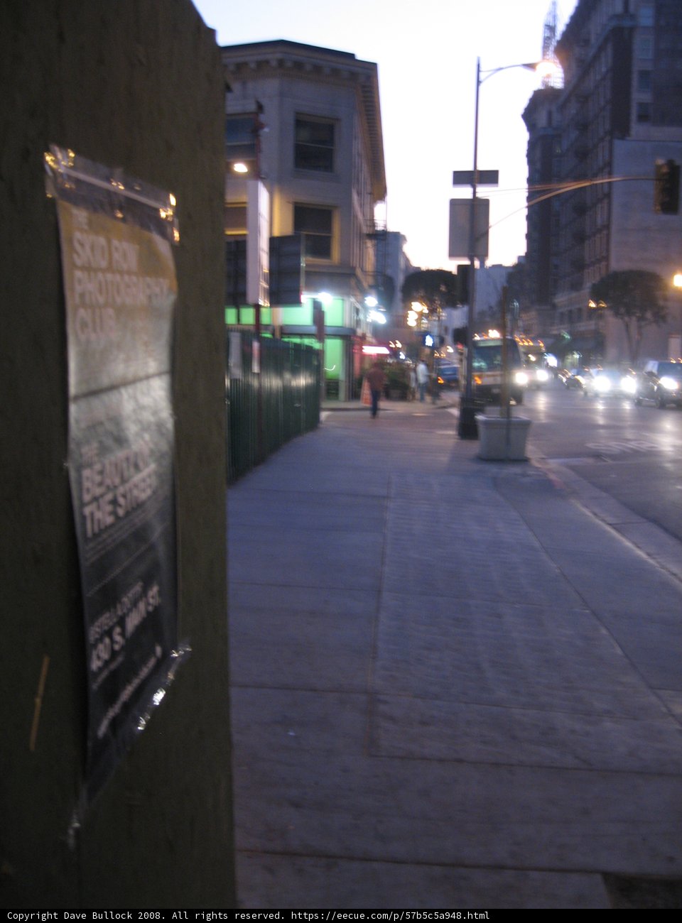 Poster on the Busy City Street