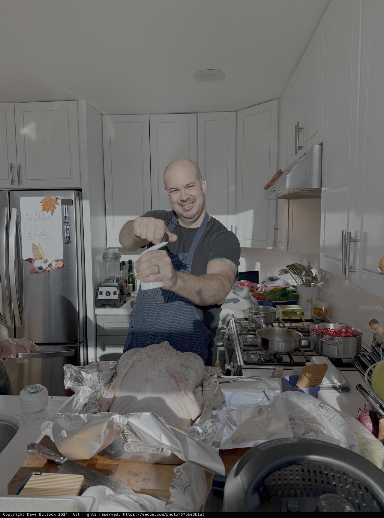 Home Chef Preparing Thanksgiving Turkey Dinner