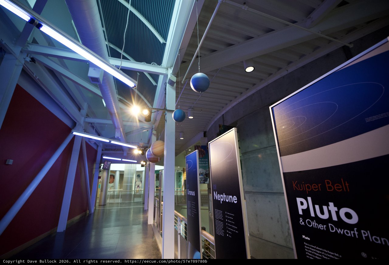 Modern Planetarium Exhibition Hall with Educational Displays