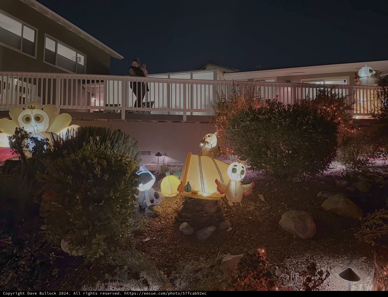Halloween Display with Illuminated Charlie Brown Characters