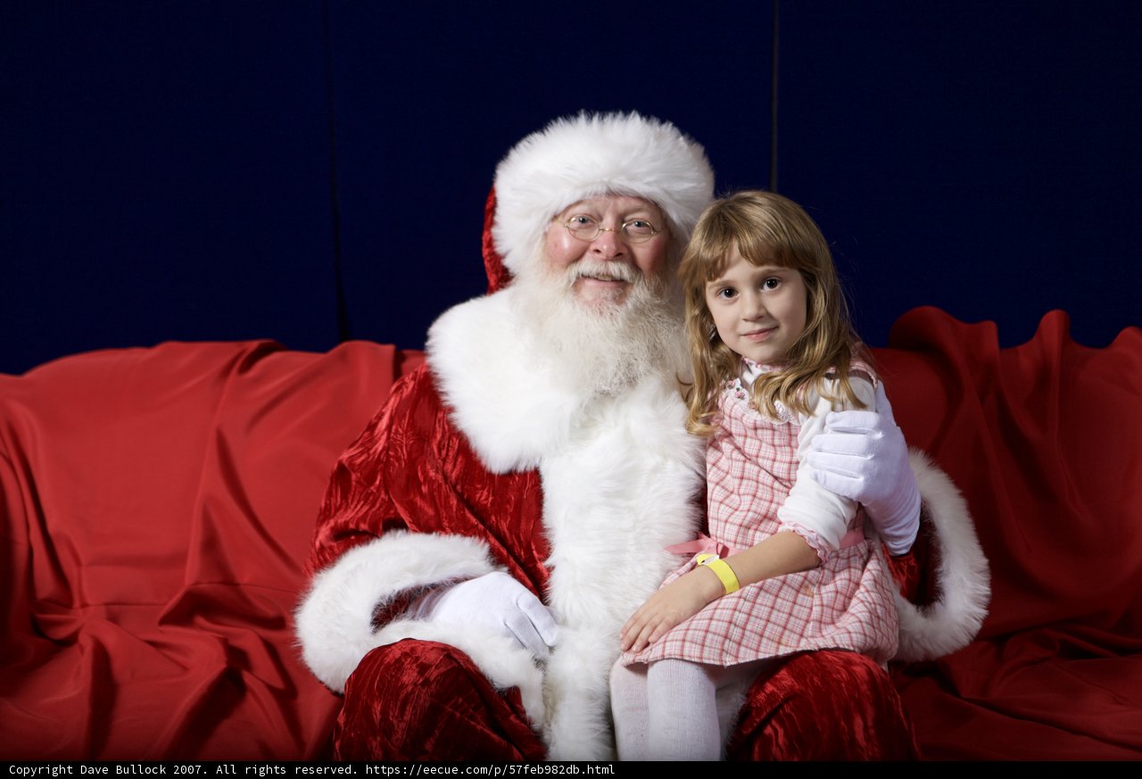 Little Girl Visits Santa Claus