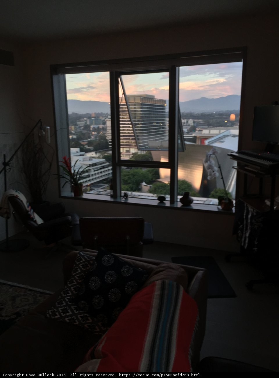 City View from a Penthouse Living Room