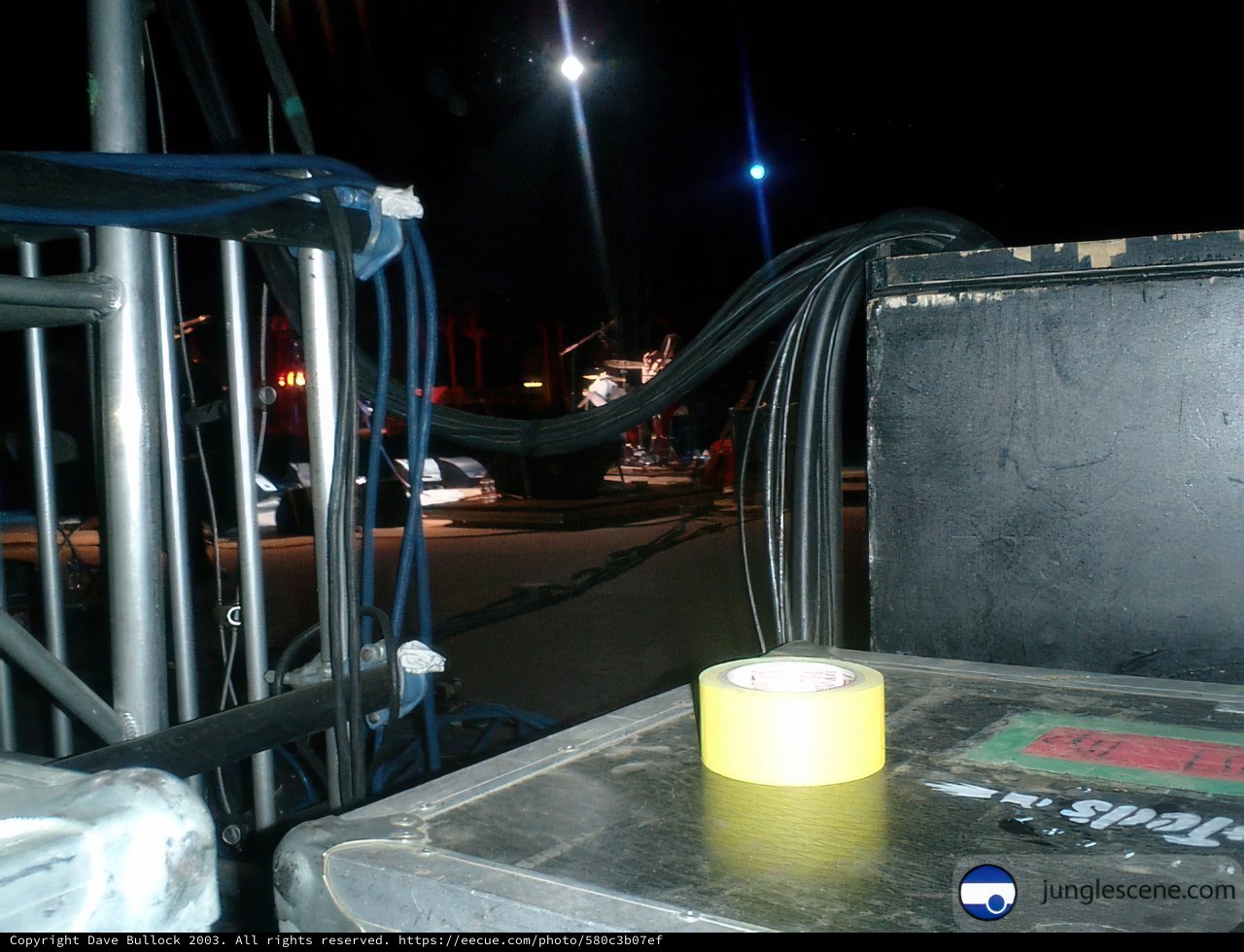 Yellow Tape on Metal Rack
