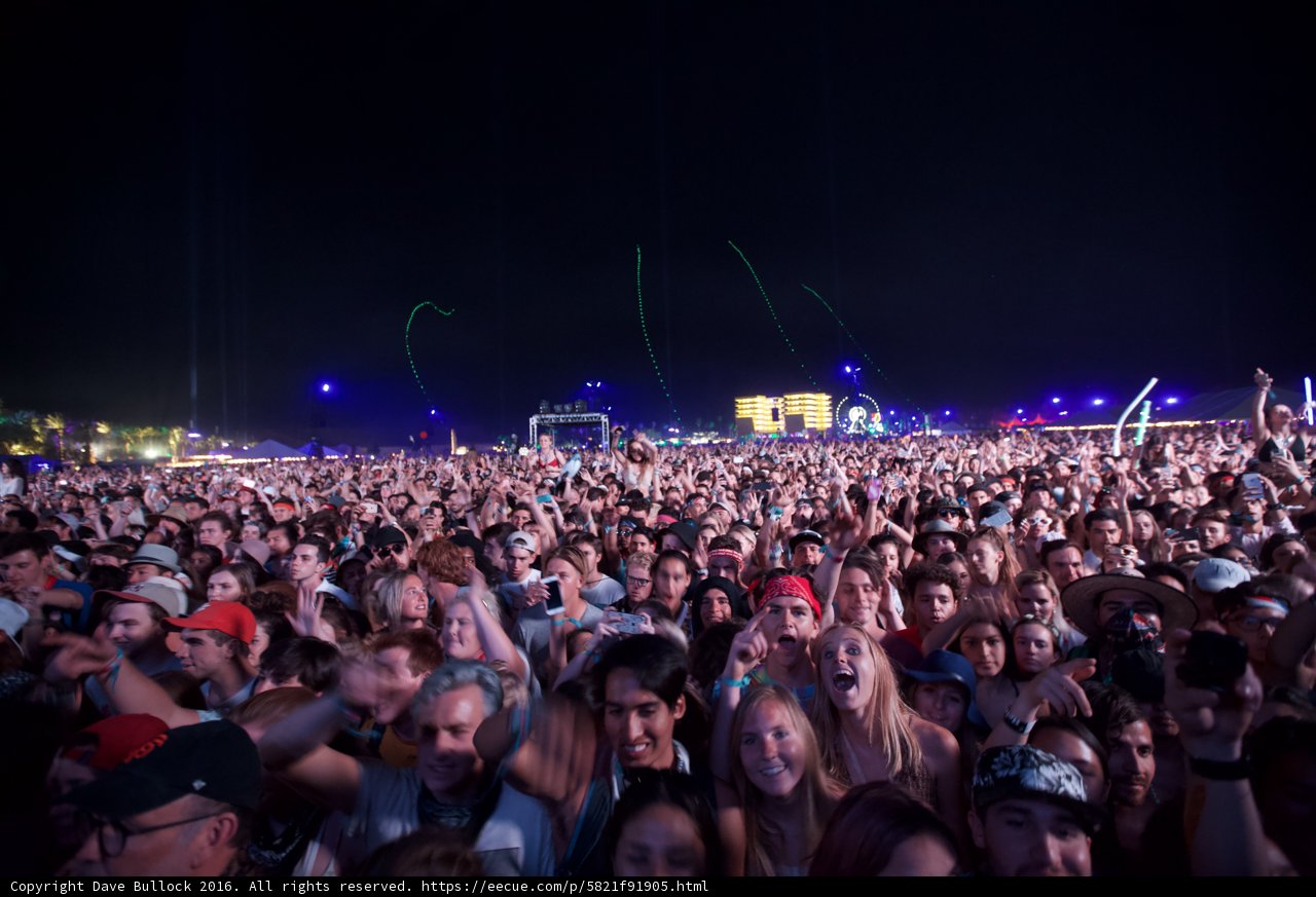 Nighttime Revelry at Coachella Music Festival