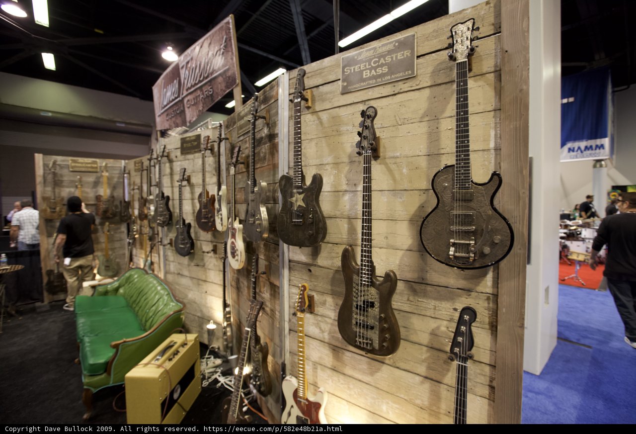 Display of Musical Mastery: A Wall of Guitars at the 2009 NAMM Trade Show