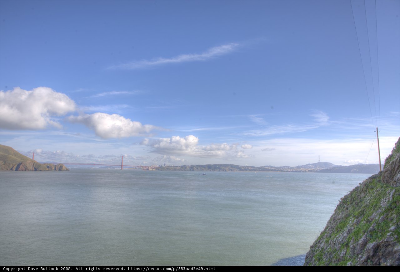 Scenic View of Golden Gate Bridge from Promontory Cliff