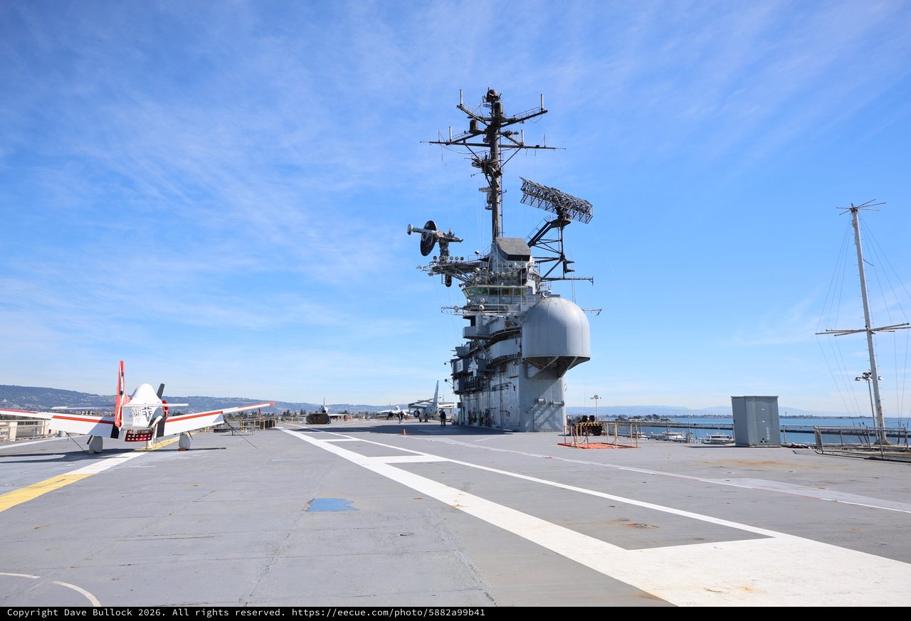 Flight Deck Command Tower on USS Hornet Aircraft Carrier