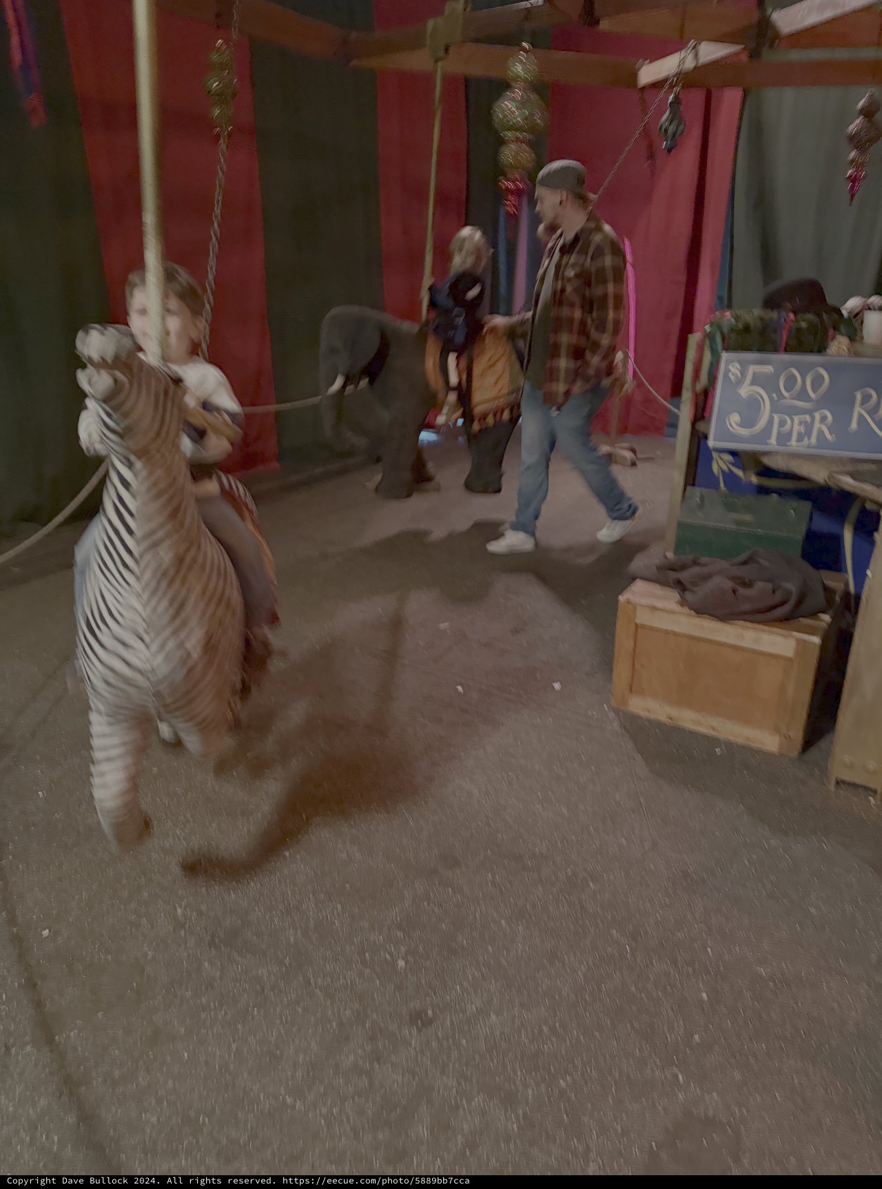 Vintage Carnival Swing Ride in Motion