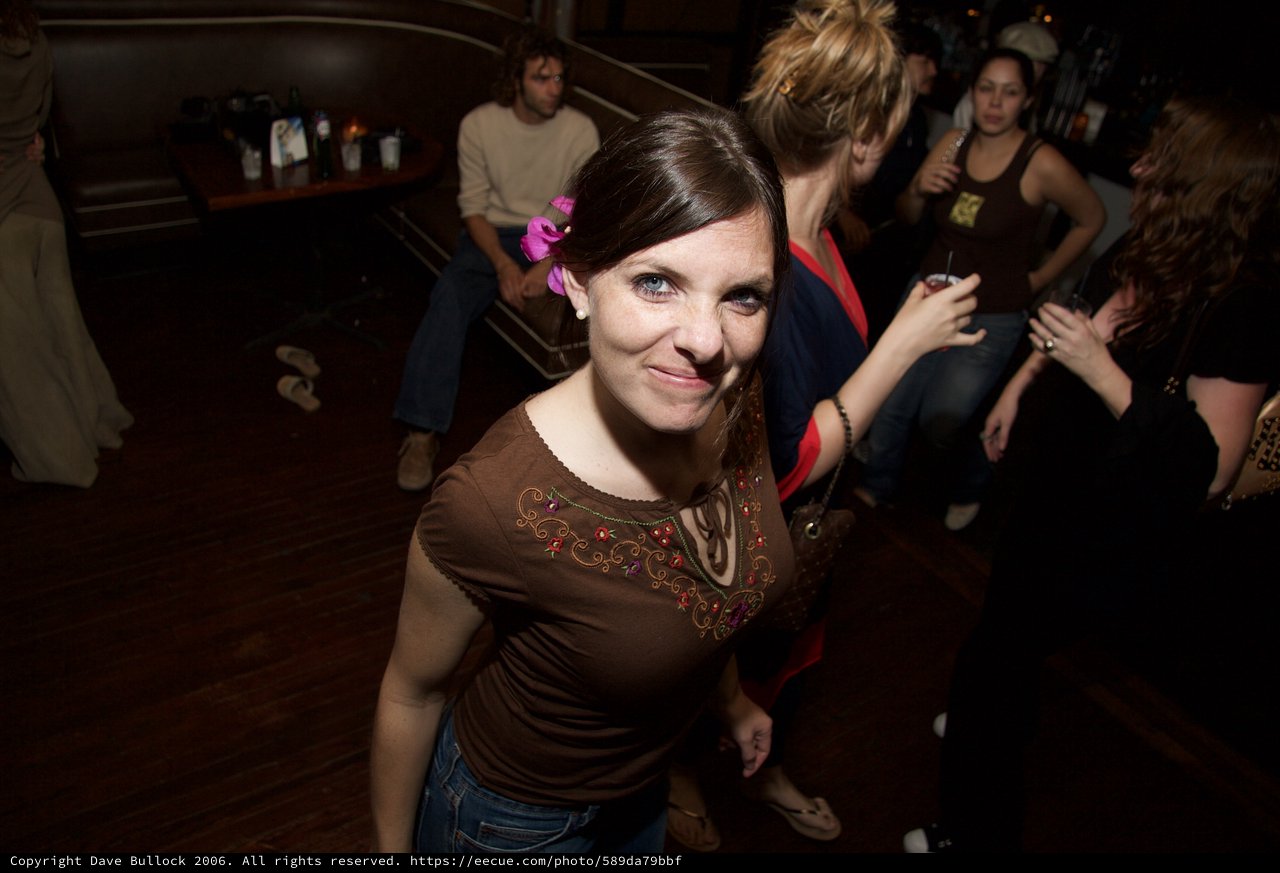 Smiling Woman at Art Walk Evening Social Event