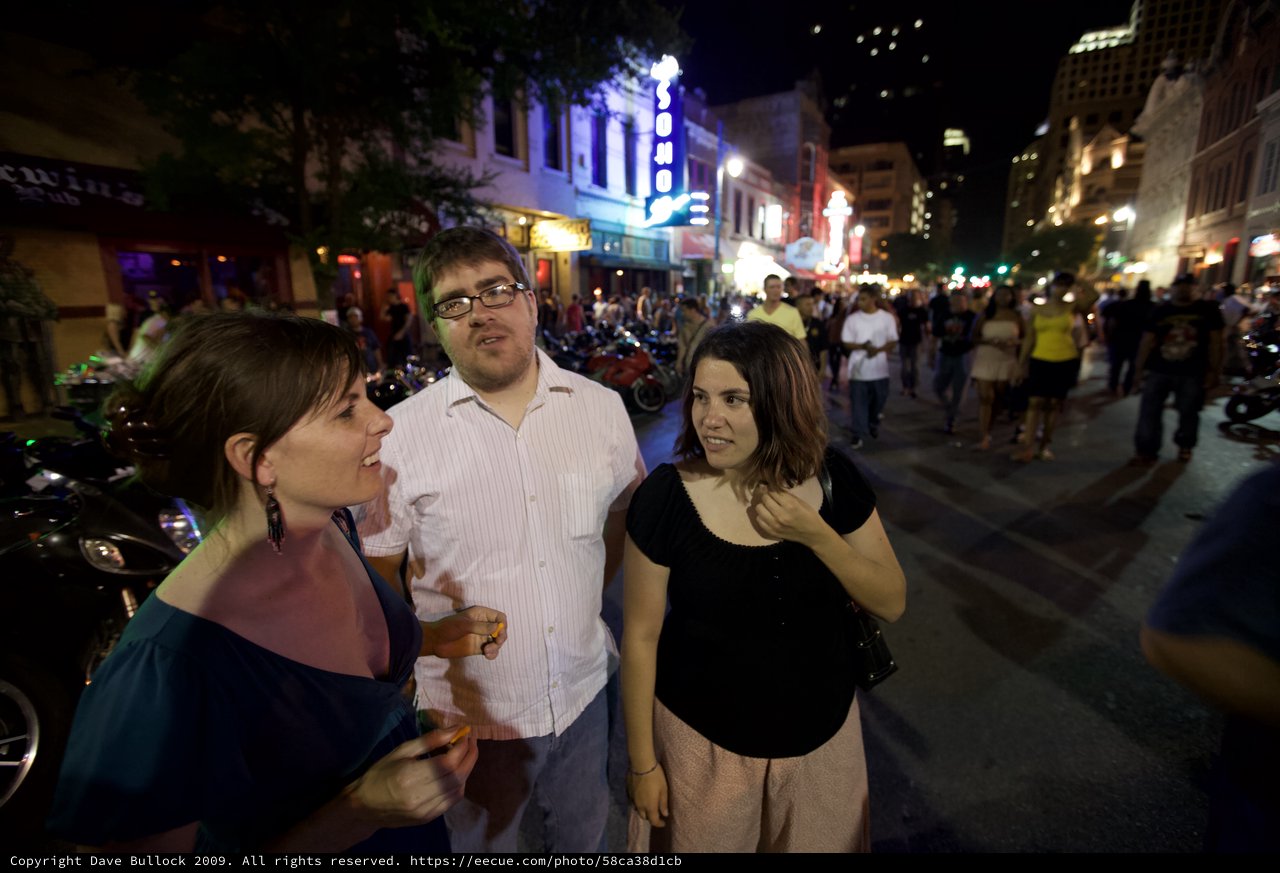 Friends Enjoying Austin's Famous Sixth Street Nightlife