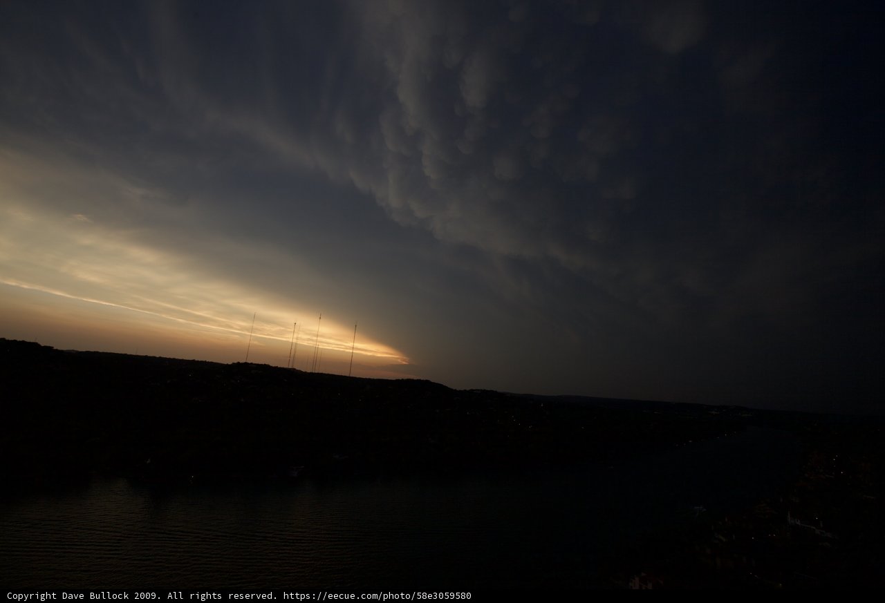Dramatic sunset sky over water