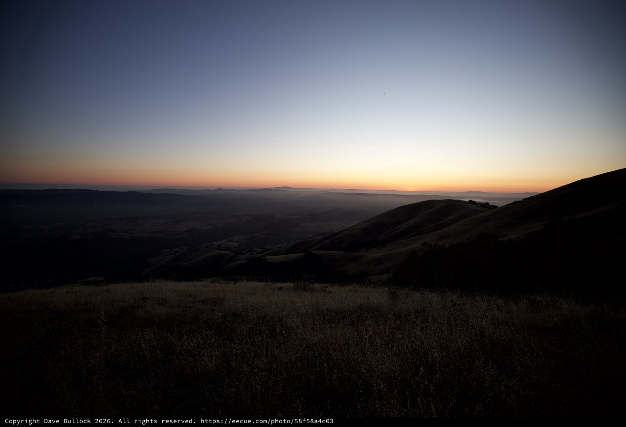 Golden Hour Fades Over California's Rolling Hills