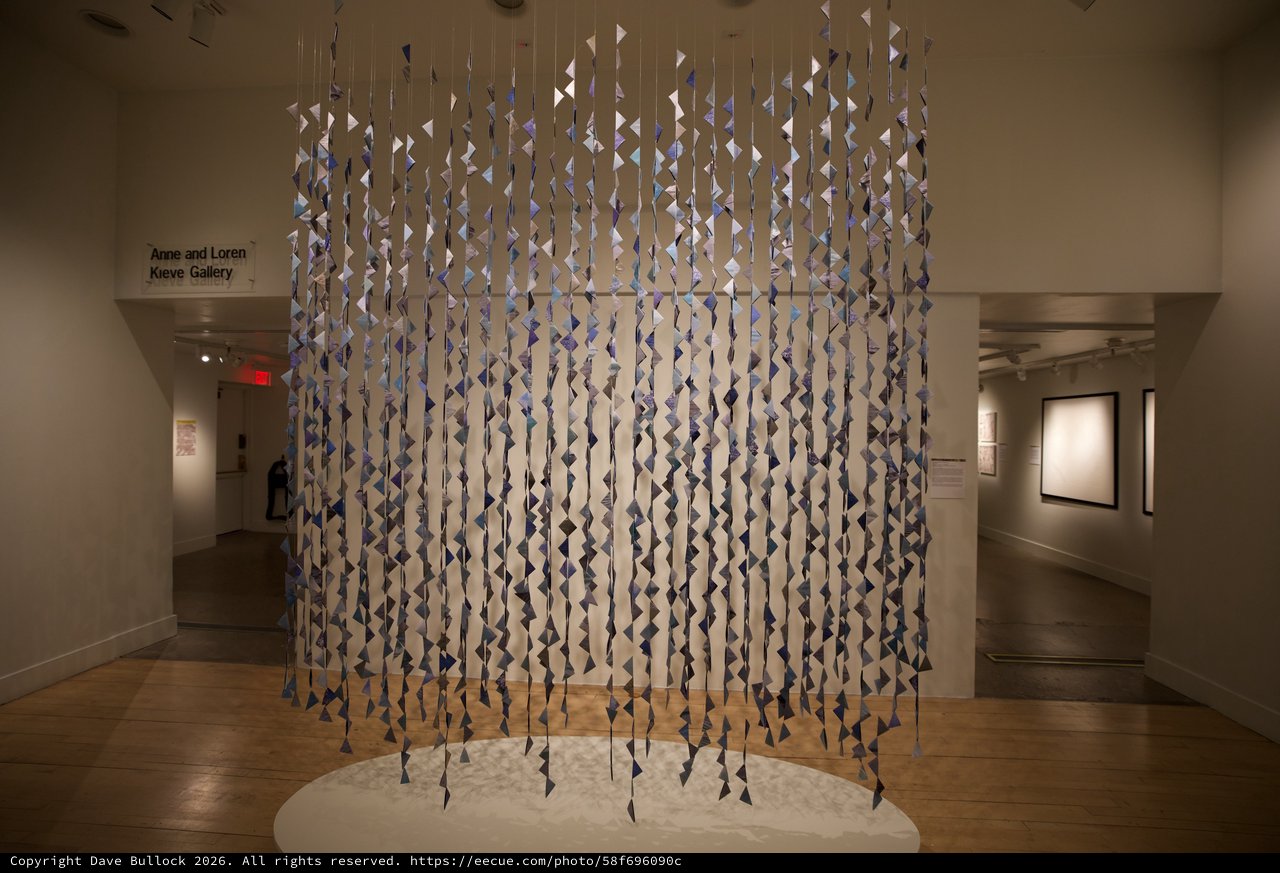 Cascading Geometric Installation in Anne and Loren Kieve Gallery