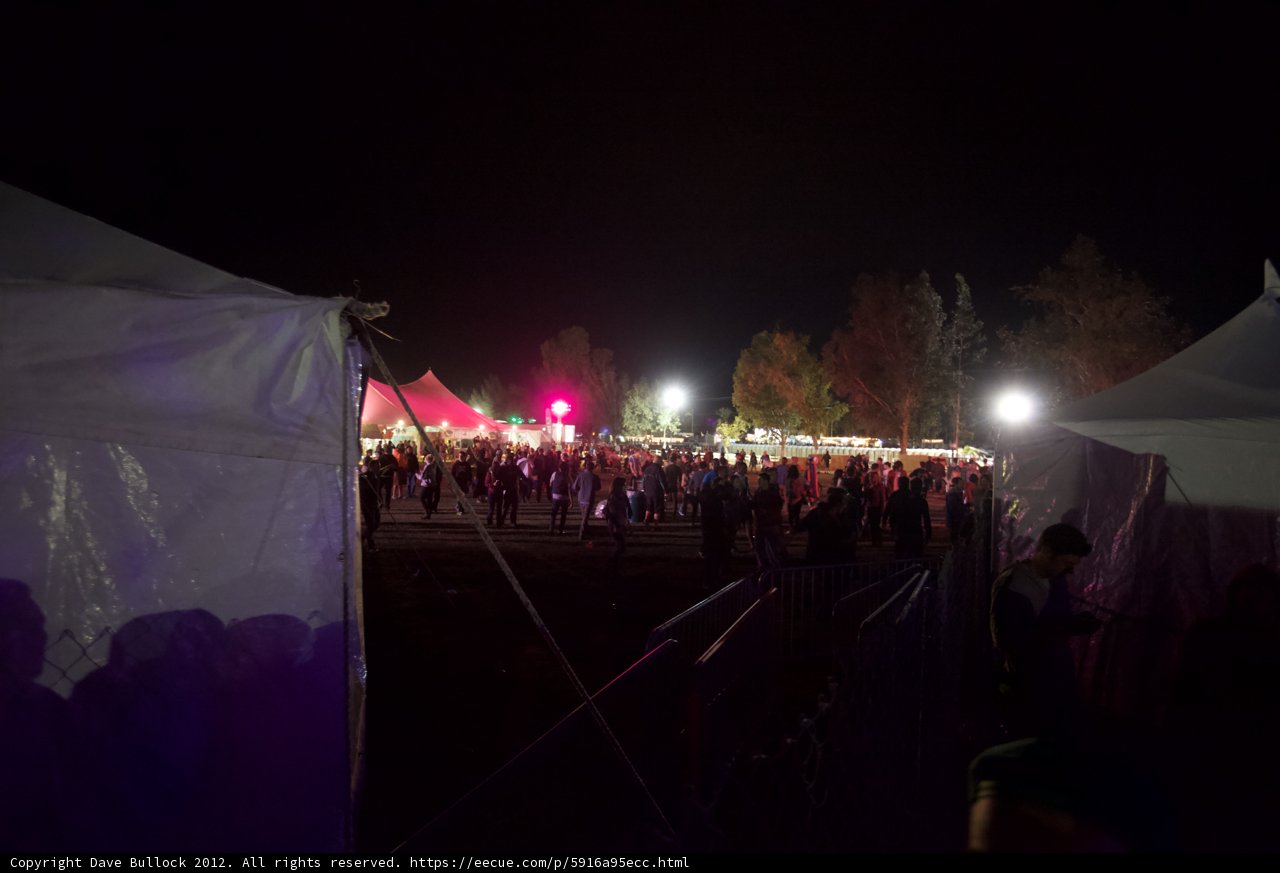 Nighttime Crowd in Concert Tent