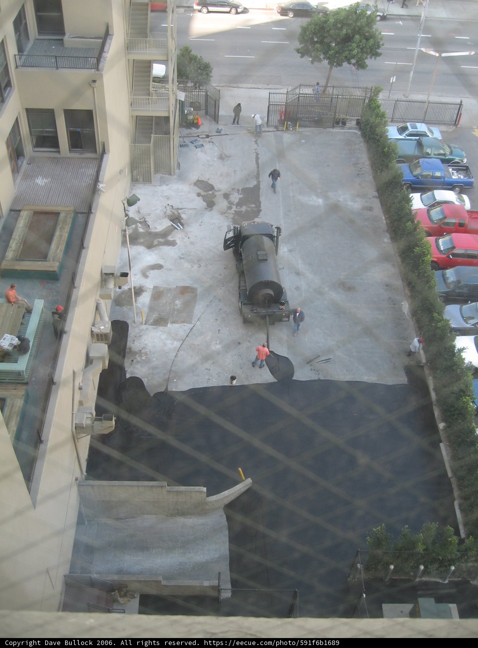 Overhead View of a Busy City Parking Lot