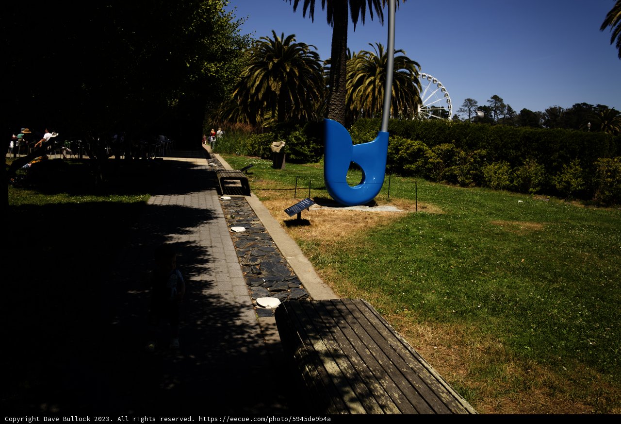 The Blue Guitar Sculpture - Summer Day at de Young Museum