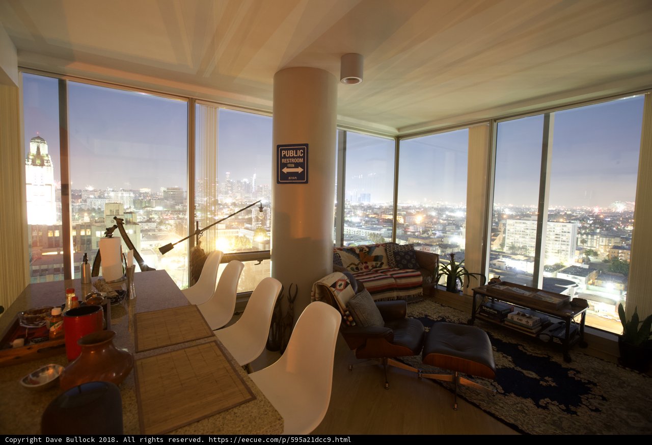 City Lights from the Penthouse Living Room