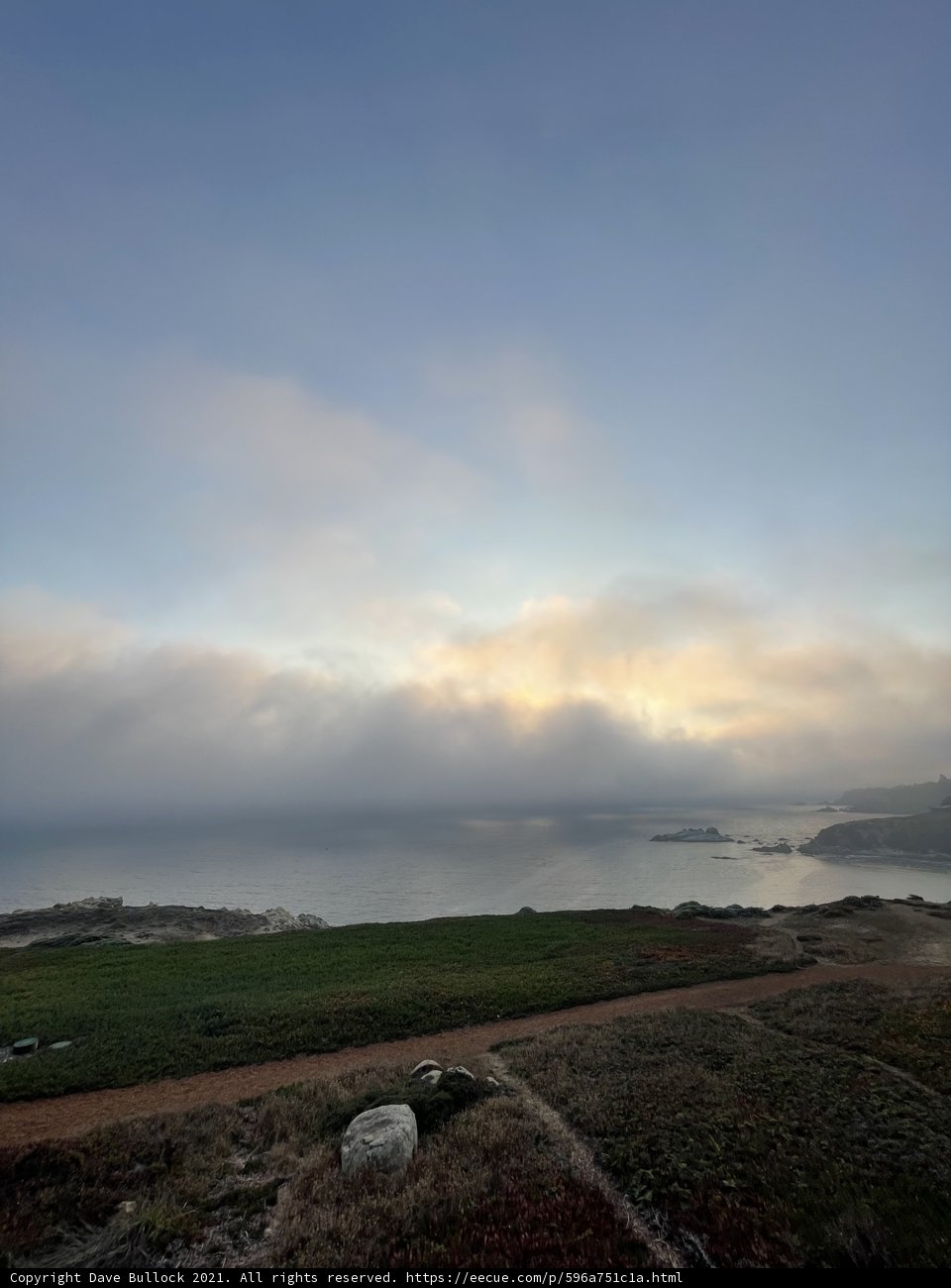 Overlooking a Scenic Ocean and Clouds Landscape