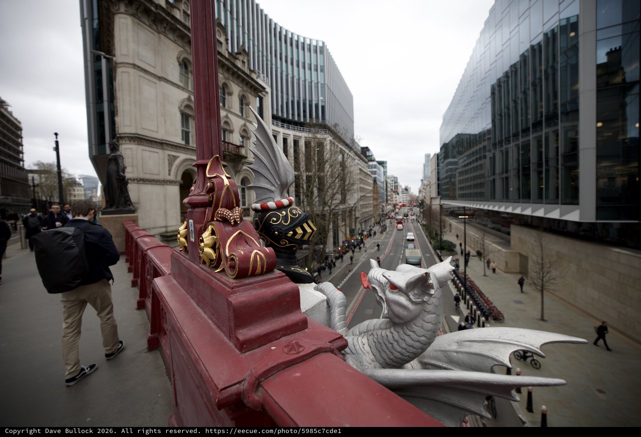 Ornate Dragon Sculptures on Historic London Bridge