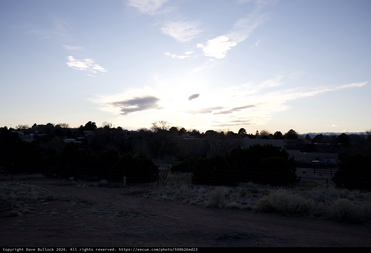 Twilight Sky Over Desert Suburban Landscape