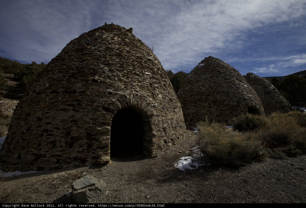 Three Stone Buildings with a Hole