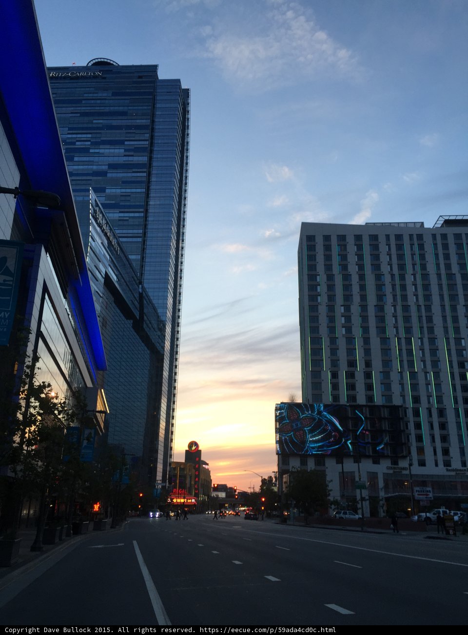 LA Live Dusk with Neon Billboard